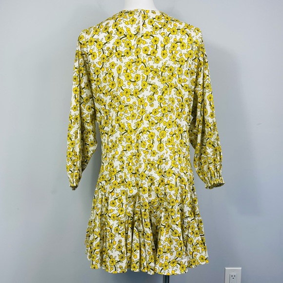 Rhode Resort Ella Yellow Floral Print Cotton Poplin Mini Dress M Boho No Belt - Picture 8 of 14